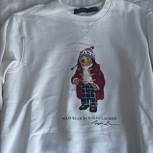 Bought for $300 worn once Polo Ralph Lauren White with Polo Bear in Red Coat
